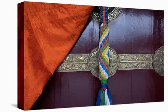 Asia, Nepal, Pokhara. Close-up of door at Jangchub Choeling Buddhist Monastery-Janell Davidson-Premier Image Canvas