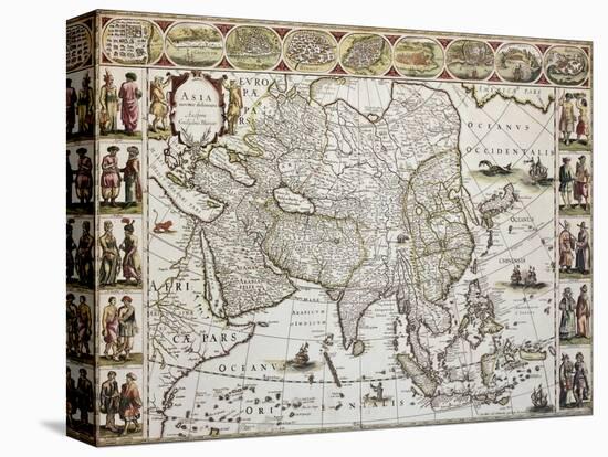Asia Old Map. Created By Willem Bleau, Published In Amsterdam, Ca. 1650-marzolino-Stretched Canvas