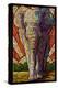 Asian Elephant - Paper Mosaic-Lantern Press-Stretched Canvas