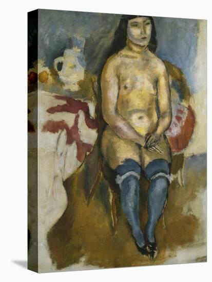 Asian in Blue Stockings-Jules Pascin-Premier Image Canvas