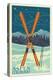 Aspen, Colorado - Crossed Skis-Lantern Press-Stretched Canvas