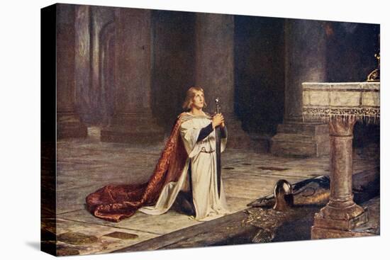 Aspirant Knight Keeping Vigil of Arms for Entry into Knighthood, Illustration from 'Romance and…-John Pettie-Premier Image Canvas