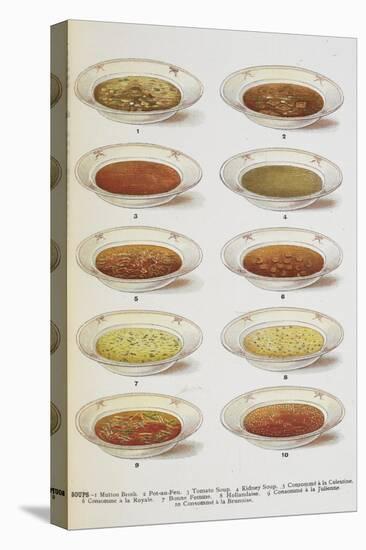 Assorted Bowls Of Soup-Isabella Beeton-Premier Image Canvas