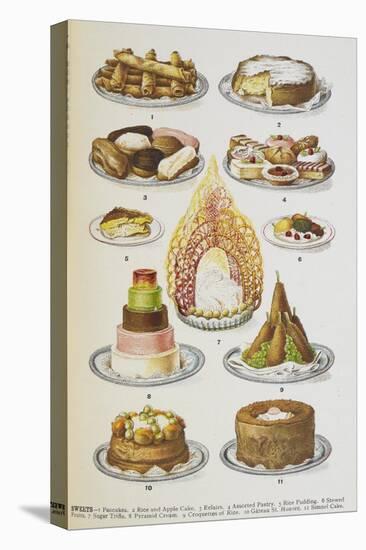 Assorted Cakes and Desserts-Isabella Beeton-Premier Image Canvas