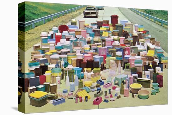 Assorted Plastic Household Containers on Highway-Found Image Press-Premier Image Canvas