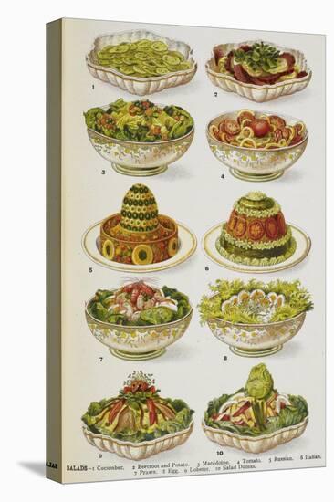 Assorted Salad Dishes-Isabella Beeton-Premier Image Canvas