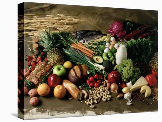Assortment of Fruits, Vegetables & Nuts-null-Premier Image Canvas