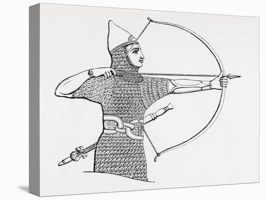 Assyrian Archer Wearing a Cuirass, from the Imperial Bible Dictionary, Published 1889-null-Premier Image Canvas