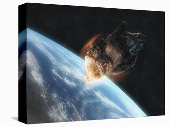 Asteroid in Front of the Earth-Stocktrek Images-Premier Image Canvas