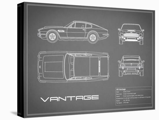 Aston V8 Vantage-Grey-Mark Rogan-Stretched Canvas