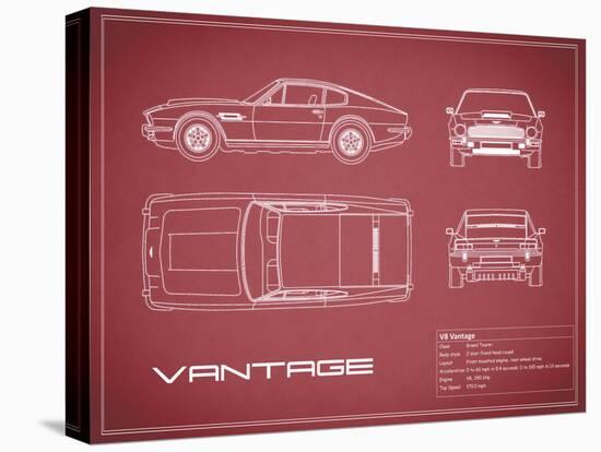 Aston V8 Vantage-Maroon-Mark Rogan-Stretched Canvas