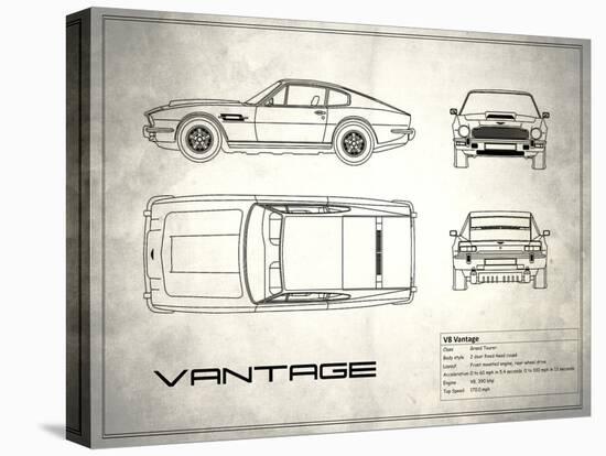 Aston V8 Vantage White-Mark Rogan-Stretched Canvas