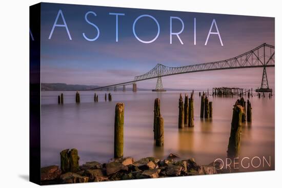 Astoria, Oregon - Astoria Megler Bridge at Sunrise-Lantern Press-Stretched Canvas