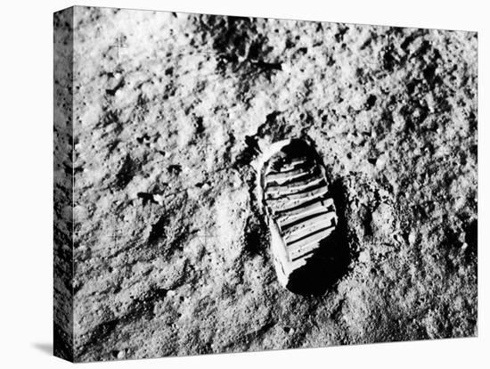 Astronaut Buzz Aldrin's Footprint in Lunar Soil During Apollo 11 Lunar Mission-null-Premier Image Canvas