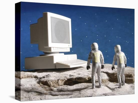 Astronaut Figurines Standing White Computer-null-Premier Image Canvas