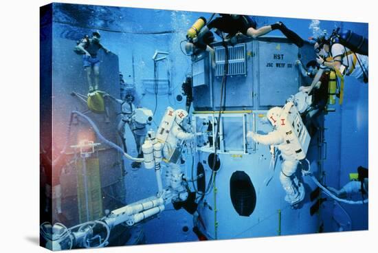 Astronauts Underwater Rehersal, HST Repair Mission-null-Premier Image Canvas