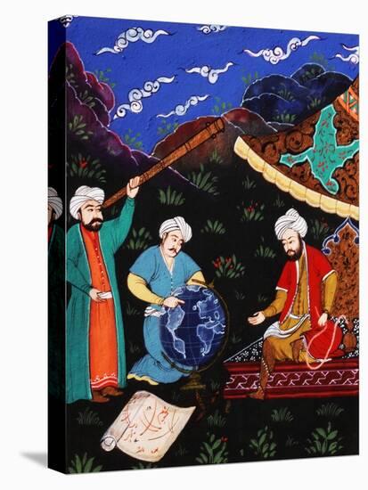 Astronomers and Geographers in a Mountainous Country, Ottoman Miniature, 17th century-null-Premier Image Canvas