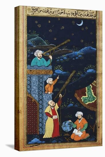 Astronomers While Studying the Moon and the Stars, Ottoman Miniature-null-Premier Image Canvas