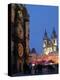 Astronomical Clock of Gothic Old Town Hall, Stalls of Christmas Market, Prague-Richard Nebesky-Premier Image Canvas