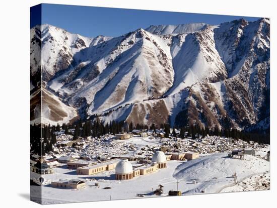 Astronomical Station in Snow Covered Landscape at Almaty in Kazakhstan, Central Asia-Tom Ang-Premier Image Canvas