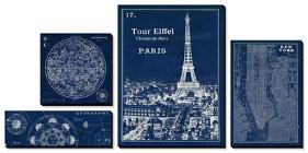 Astronomy and the Cities Blueprints-Sue Schlabach-Stretched Canvas