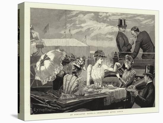 At Doncaster Races, a Sweepstake after Lunch-Edward Frederick Brewtnall-Premier Image Canvas