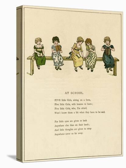 At School-Kate Greenaway-Stretched Canvas