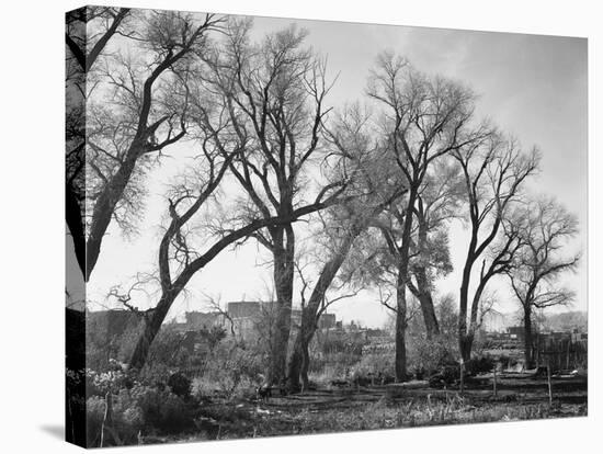 At Taos Pueblo National Historic Landmark, New Mexico, ca. 1941-1942-Ansel Adams-Stretched Canvas