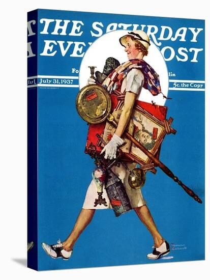 "At the Auction" or "Found Treasure" Saturday Evening Post Cover, July 31,1937-Norman Rockwell-Premier Image Canvas