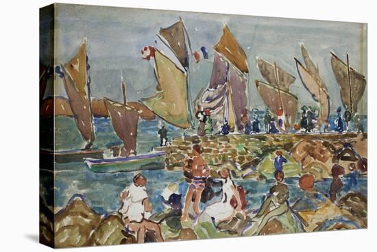 At the Beach-Maurice Brazil Prendergast-Premier Image Canvas