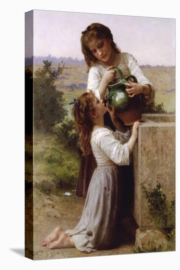 At The Fountain-William Adolphe Bouguereau-Stretched Canvas