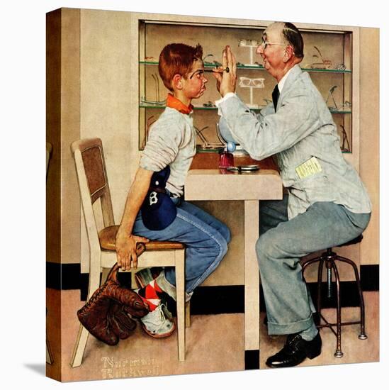"At the Optometrist" or "Eye Doctor", May 19,1956-Norman Rockwell-Premier Image Canvas