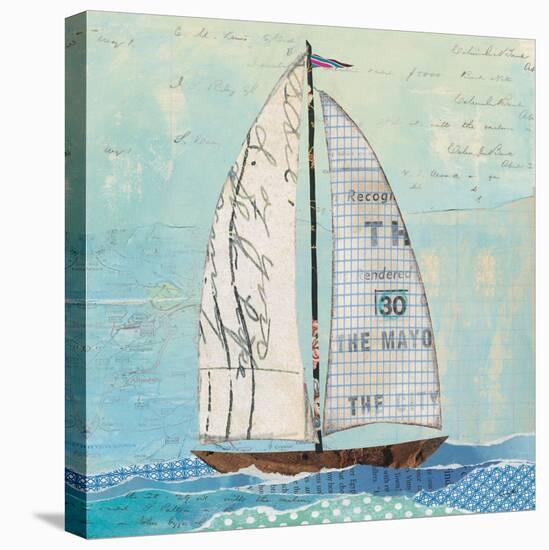 At the Regatta III Sail Sq-Courtney Prahl-Stretched Canvas