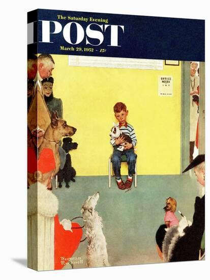 "At the Vets" Saturday Evening Post Cover, March 29,1952-Norman Rockwell-Premier Image Canvas