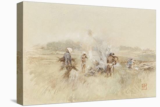 At Work Heaping Brush on Smouldering Fires, 1867-1903 (W/C & Gouache on Paper)-Robert Frederick Blum-Premier Image Canvas
