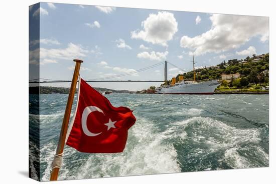 Ataturk's Yacht Savarona, Turkish Flag and Bridge, Istanbul, Turkey-Ali Kabas-Premier Image Canvas