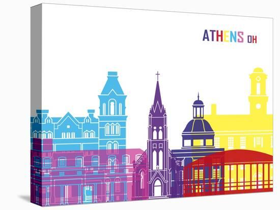 Athens Oh Skyline Pop-paulrommer-Stretched Canvas