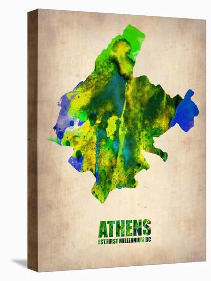 Athens Watercolor Poster-NaxArt-Stretched Canvas