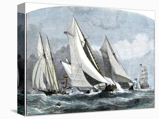 Atlanta, "Tidal Wave," and "Mischief" in An America's Cup Race Off Sandy Hook, NJ, 1881-null-Premier Image Canvas