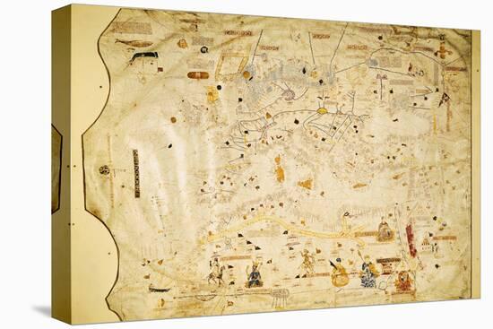 Atlas of Charles V, Map of Mecia De Viladestes, a Portulan of Europe and North Africa, 1413-null-Premier Image Canvas