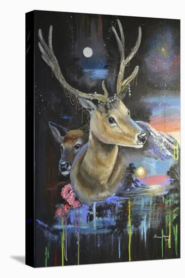 Atmosperic Deers-Sue Clyne-Premier Image Canvas