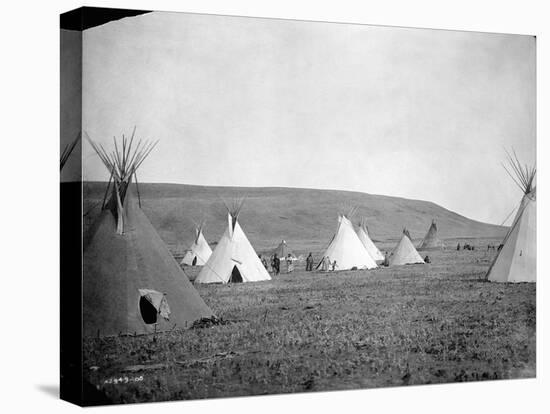 Atsina Camp Scene-Edward S^ Curtis-Premier Image Canvas