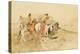 Attack on the Muleteers, C.1895 (Pencil & W/C on Paper)-Charles Marion Russell-Premier Image Canvas