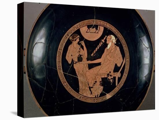 Attic Red-Figure Cup Depicting Phoenix and Briseis, Achilles' Captive, Greek, circa 490 BC-Brygos Painter-Premier Image Canvas