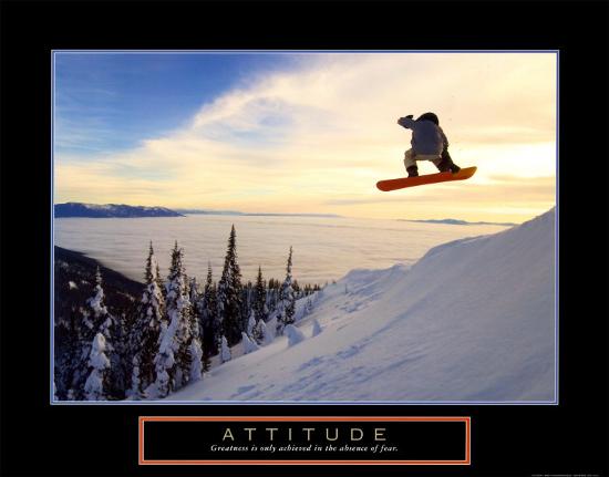 Attitude: Snow Boarder-null-Stretched Canvas