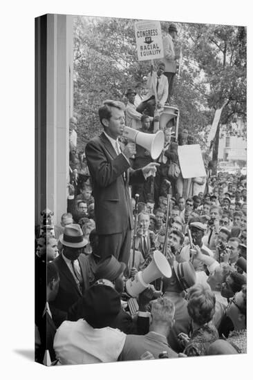 Attorney General Robert F Kennedy speaking to a crowd of Civil Rights protestors, 1963-Warren K. Leffler-Premier Image Canvas