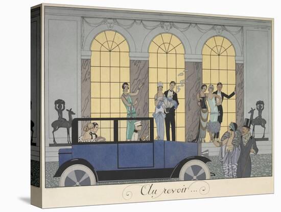 Au revoir People leaving in a car People in evening dress-Georges Barbier-Premier Image Canvas