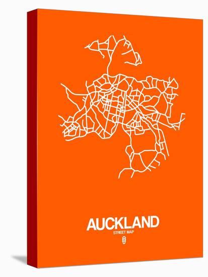 Auckland Street Map Orange-NaxArt-Stretched Canvas