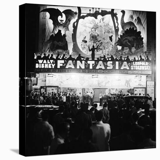 Audiences Gathered Outside Theater For the Brazilian Premiere of Walt Disney's "Fantasia"-Hart Preston-Premier Image Canvas