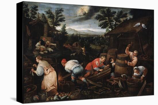 August' (From the Series 'The Seasons), Late 16th or Early 17th Century-Leandro Bassano-Premier Image Canvas